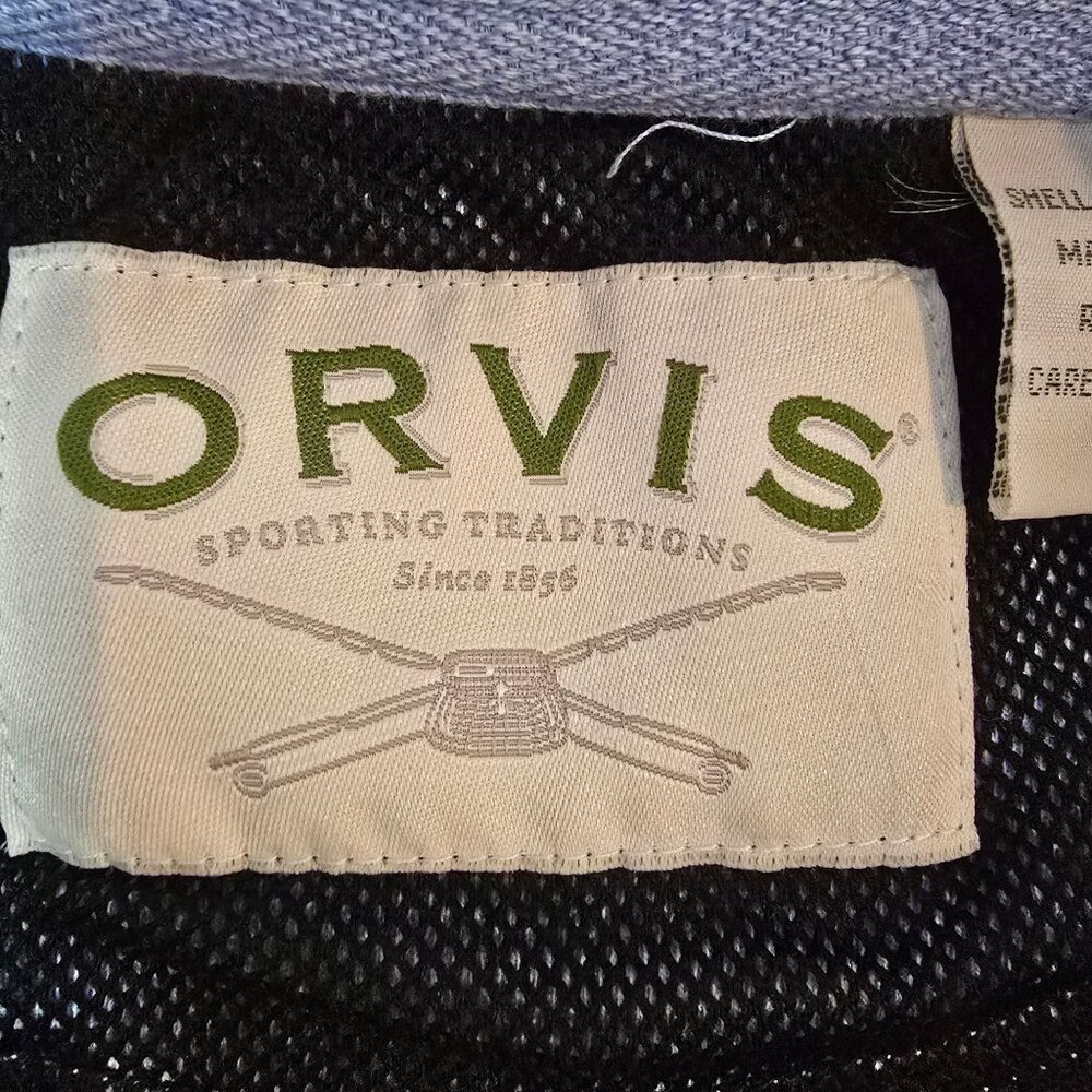 Orvis Mens Size L Light Blue 1/4 Zip Pullover w/ Sleeve Pocket Golf READ - Picture 5 of 10